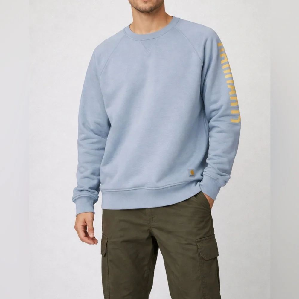 Carhartt XL Blue Workwear Crewneck Sweatshirt Streetwear Utility Pullover
